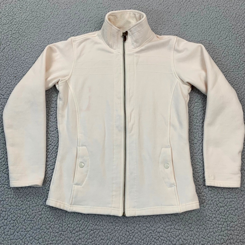 Columbia Fleece Lined Jacket Womens Medium Peachy‎ Pink Full Zip Cotton Blend